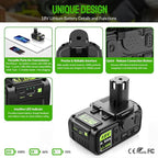 Abeden 18V 4.0Ah Replacement Battery with USB for ONE+ Series,Compatible with 18Volt Lithium Batteries P102 P103 P104 P105 P107 P109 P122 for Cordless Tools (1 Pack)