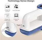 iRUNTEK Rechargeable Fabric Shaver & Lint Remover｜3-Speed Lint Shaver with LED Display & Large Lint Bin｜Sweater Shaver with Type-C Fast Charging｜Removes Fuzz & Pills from Clothes, Furniture - Blue