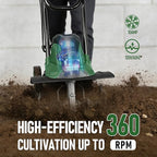 14" Electric Garden Tiller, 8.7" Tilling Depth Cord Cultivator with Foldable Handle & Adjustable Wheels for Soil Cultivation