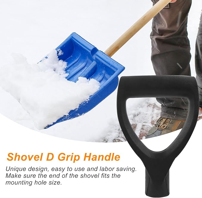 Shovel D Grip Handle, 32mm Inner Diameter Plastic Spade Handle for Digging Raking Tools(Black)