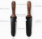 Barebones Hori Hori Classic - Garden Knife - Heat-Tempered Stainless Steel Blade and Walnut Handle - Gardening Knife and Sheath Bundle (Walnut/Black)