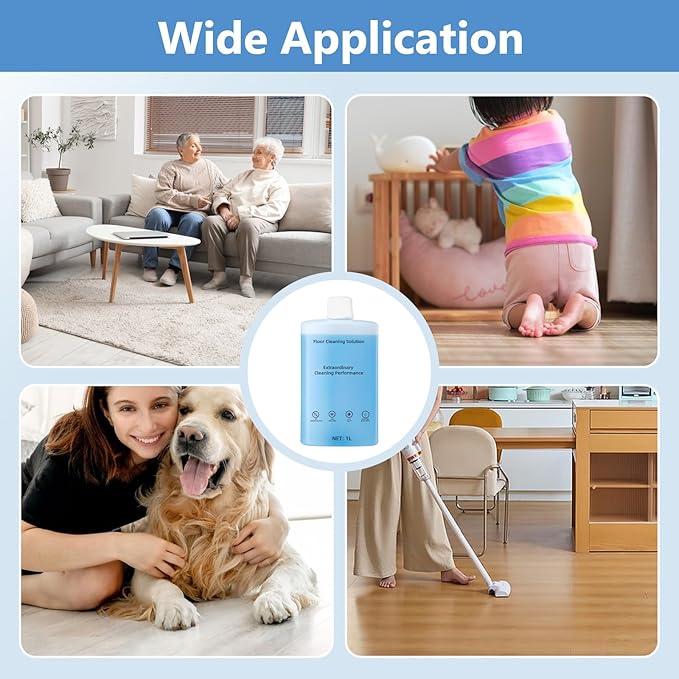 Floor Cleaning Solution Compatible With Roborock Robot Vacuum And Mop Cleaner， Deep Cleans For Multiple Hard Floors, for Robot & Wet Dry Vacuums Mopping Floor Cleaners Solution , 33.8 Fl. OZ(1 Bottle)