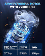 AHNR Handheld Vacuum Cordless, 16000PA Powerful Suction Hand Held Vacuum Dust Busters Cordless Rechargeable with LED Light & 2 HEPA Filters, Portable Car Vacuum Cleaner High Power for Car Home Office