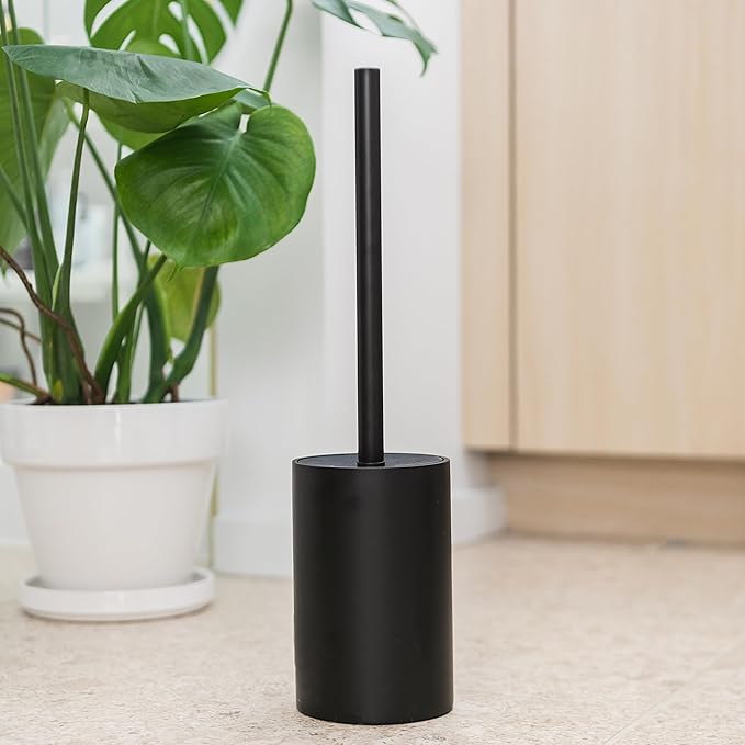 Matte Black Toilet Bowl Brush for Bathroom with Holder - Bathroom Cleaner Scrubber with Sleek Design, Sturdy, and Durable Bristles