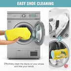 2 Pcs Shoe Washing Machine Bags, XXL Shoe Laundry Bags for Washer and Dryer, Sturdy Zipper with Hook Design, 2 Sneaker Dry Bags Included, Reusable Washing Bag for Sneaker, Tennis, Yellow 2 Packs