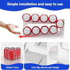2 Pack Soda Can Organizer,Can Dispenser for Refrigerator Drink Storage Rack for Standard and Tall Can Pop Can Holders for Pantry Cabinet White