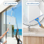 Window Cleaning Kit with Collapsible Bucket 3 Gallon, 14" Window Squeegee and 15" Scrubber with 61" Long Handle, Professional Window Washing Kit Cleaner Tool for Home Outdoor Office Commercial Use