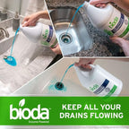 Bioda Professional Strength Enzyme Drain Cleaner, Septic Safe Drain Odor Eliminator, Smell Eliminator, 4 Pack