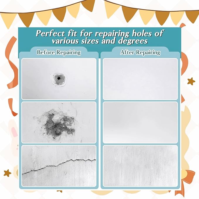 Professional Drywall Repair Kit 12x12 Inch - Self-Adhesive Mesh Patch for Large Holes in Walls & Ceilings, Quick & Easy Wall Hole Repair Kit(Heavy Duty)