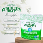 Charlie’s Soap Laundry Powder (100 Loads, 3 Pack) Hypoallergenic Deep Cleaning Washing Powder Detergent – Eco-Friendly, Safe, and Effective