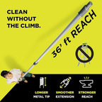 DOCA Telescoping Pole 5-12 Ft - Extension Pole for Cleaning, Feather Duster, Window Washing Kit, Paint Roller, Window Squeegee - High Reach Extendable Kit for Indoor & Outdoor - Pole Only