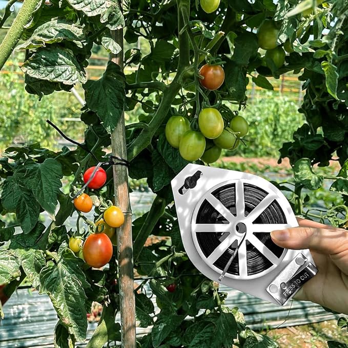Shintop 328 Feet Garden Plant Twist Tie with Cutter for Gardening, Home, Office (Black)