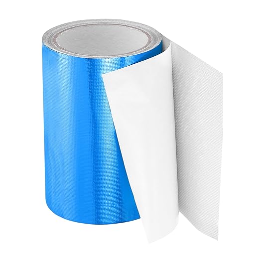 PATIKIL Awning Repair Tape 8m x 15cm Waterproof Canvas Tape High Adhesive Tear Repair Patch Kit for PVC Tarpaulin Tent Awning Fabric RV Sail Boat Cover, Blue (6" x26.24ft)