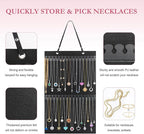 Caffox Hanging Necklaces Holder, Large Jewelry Organizer for Necklaces, Bracelets, and Ankles, Necklaces Display Storage Hanger for Wall, Closet and Door