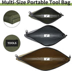 6 Pack Zipper Pouch, Premium Tool Bag, Utility Flat Bottom Storage Organizer With Carabiner Metal Zipper for Tools, Stationary, Pencil