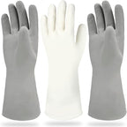 Cleanbear Reusable Dish Washing Rubber Glove Set of 3, Household Cleaning Gloves for Washing