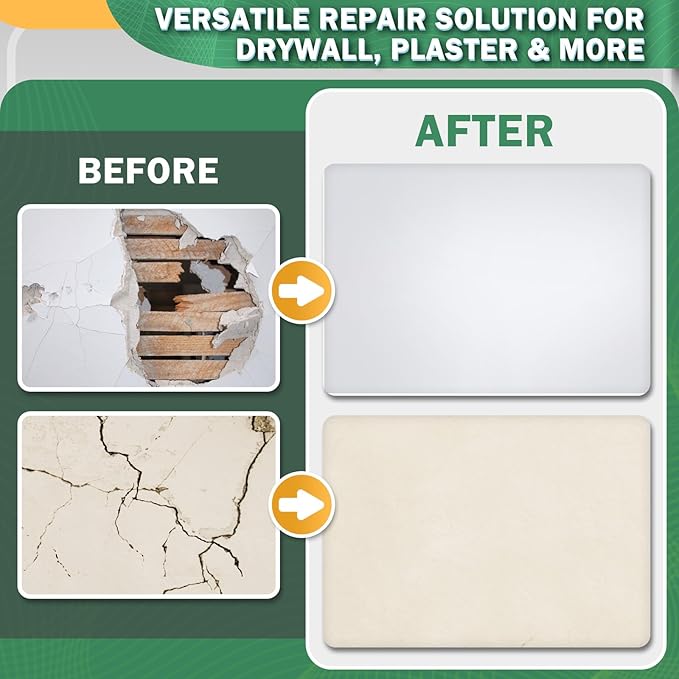 Seloom 12 X 12 Inch Drywall Repair Kit - Heavy Duty Self-Adhesive Mesh Drywall Patch Kit for Large Holes, Quick & Easy Wall Patch Repair kit for Wall and Ceiling (Repair 8)