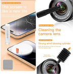 20-in-1 Laptop Phone Screen Earbud Cleaning Kit, Keyboard Cleaner Kit, Keyboard Cleaning Kit with Electronic Cleaning Brush Spray for Airpods Pro, iPad, iPhone Pro, Camera, Computer Cleaning (Black)