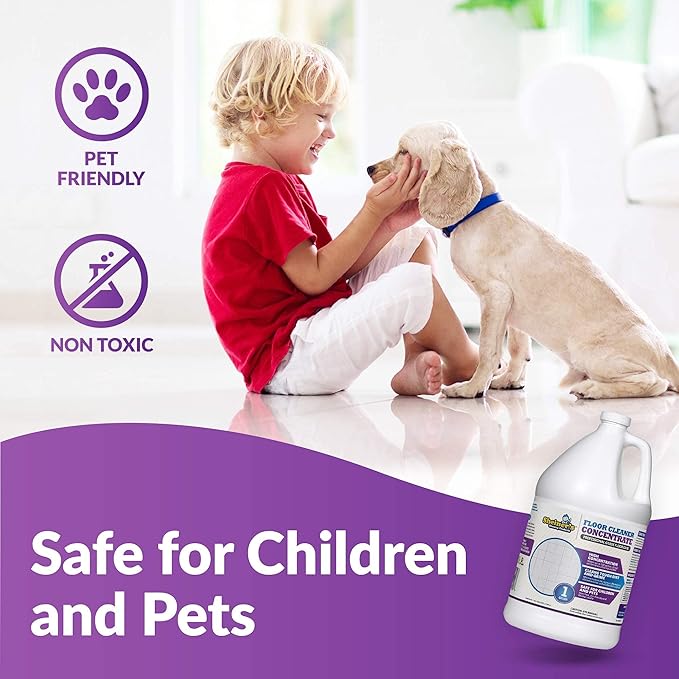 Sheiner's Multi-Surface Cleaner Concentrate, No-Rinse Floor Cleaner & Degreaser for Home, Office & Kitchen, Safe for Kids & Pets, Non-Toxic Lavender Scent All-Purpose Cleaning Supplies, 1-Gallon.
