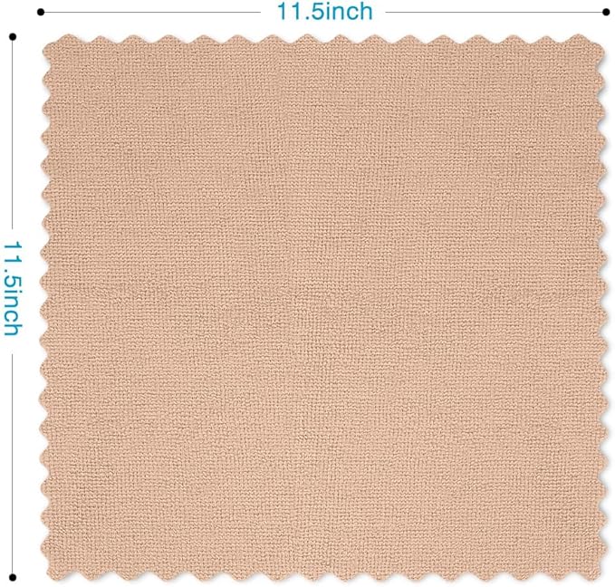 Orighty Microfiber Cleaning Cloth, 24 Pack Highly Absorbent Cleaning Supplies, Reusable Clean Rags for House, Microfiber Cloth for Kitchen, Window, Car Care, 11.5x11.5 inch Brown