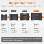 Lifewit Silverware Drawer Organizer, Expandable from 18.7 to 33 inches, Adjustable Utensil Tray for Kitchen, Large Cutlery Holder, Plastic Flatware Storage for Spoons Forks Knives, Black