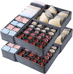 8 Pack Dresser Drawer Organizer Clothes Underwear Sock Storage Drawer Dividers Grey Foldable Closet Organizer Storage Box
