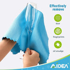 AIDEA Microfiber Glass Cleaning Cloths, 8PK, 16"x16" Premium Microfiber Glass and Window Cleaner, Lint Free Quickly Clean Windows, Glasses, Windshields, Mirrors, Stainless Steel