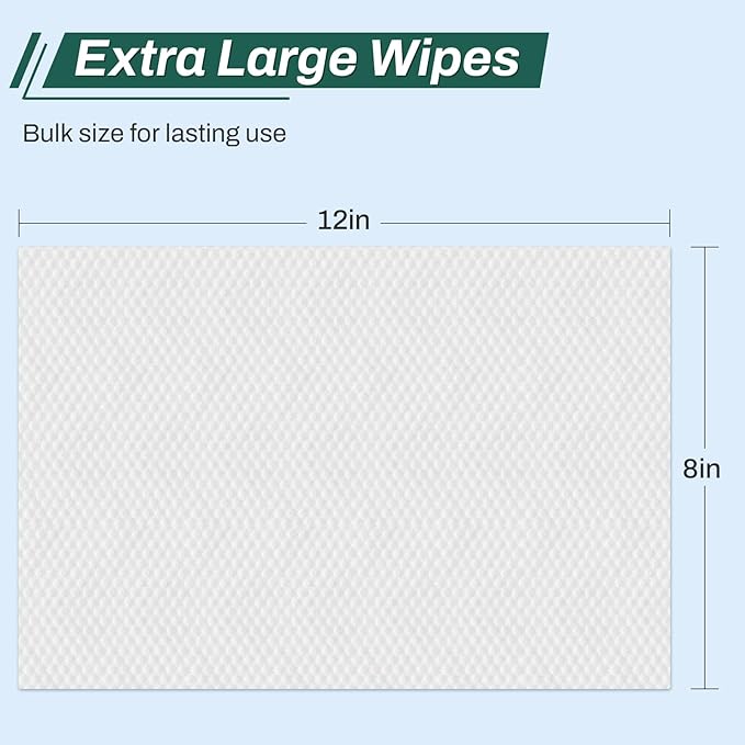 [240 Count] Adult Wipes for Elderly, 8" x 12" Extra Large Adult Wipes for Incontinence & Cleansing - Disposable Washcloth for Elderly Bathing No-Rinse - Vitamin E & Aloe