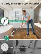 kHelfer Electric Spin Scrubber, Cordless Shower Scrubber with Long Handle, 8 Replacement Heads, 1.5H Bathroom Scrubber Dual Speed, Shower Cleaning Brush with Extension Arm for Bathtub Tile Floor