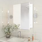 Bathroom Medicine Cabinet with 20x20 in Square Beveled Frameless Mirror,Wall Mounted Mirror Cabinet for Bathroom Toilet Kitchen,Recess or Surface Mount,Already Assembly