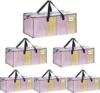 VENO 6 Pack Moving Bags Extra Large Storage Bags for College Move-In, Heavy-Duty Storage Totes, Packing Boxes, and Wardrobe Moving Supplies - Durable Laundry Bags for Clothes (Clear, 6 Pack)