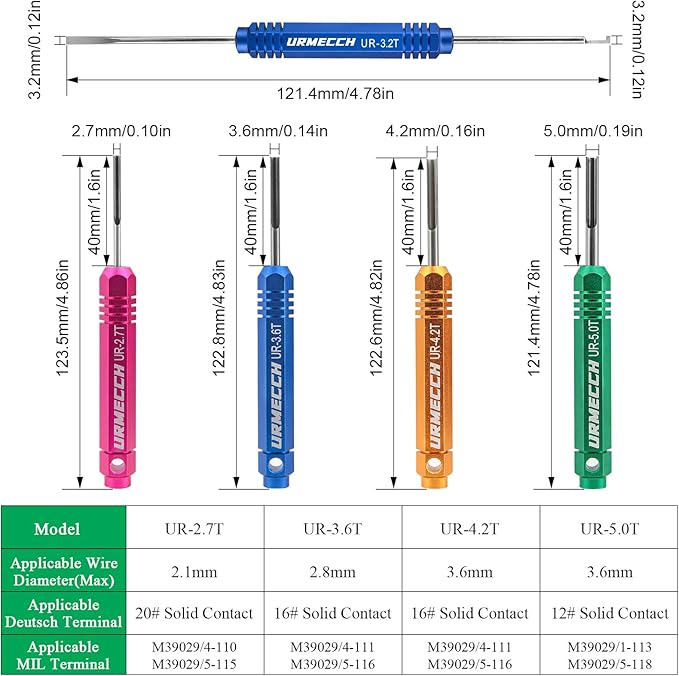 Terminal Removal Tool Kit for Deutsch Connectors, Depinning Tools Electrical Pin Extractor with Magnetic Phillips Screwdrivers 32Pc