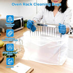4 Pack Large Oven Grill Cleaning Bags（19.6''X27.5''）, Heavy Duty Oven Rack Cleaner Bags - No Messy Hands Reusable Soak-off Cleaning Kit for Grate & Grill Rack,No Cleaner Included