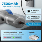 Mini Vacuum Cleaner, 3 in 1 Car Vacuum Cleaner High Power, 15000PA Powerful Suction, Air Duster, 7500mAh, Adjustable Small Vaccum Portable Cordless for Cars,Desktop,Home- Light Blue