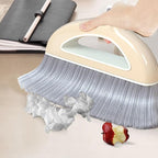 Broom and Dustpan Set with Long Handle - Dust Broom and Dustpan Combo, Lightweight Robust Kitchen Brooms Dustpans, Ergonomic Duster Tool Cleaning Gadgets, for Home, Kitchen, Offices, Pet Hair, White