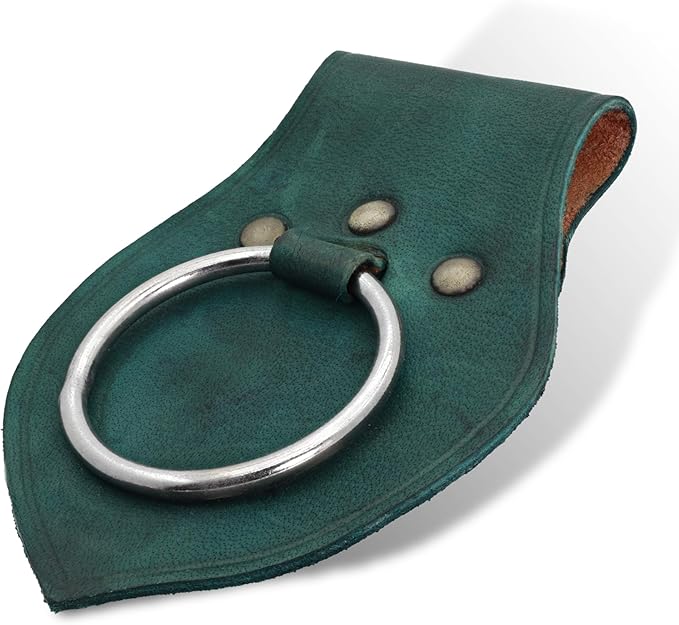 Armory Replicas - Genuine Rawhide Leather Universal Axe Frog - Medieval Hand Crafted O-Ring Funcitonal Outdoor Costume LARP Weapon Holder