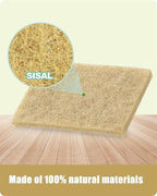 Natural Scouring Pads Biodegradable Scrubbing Pads for Kitchen Cleaning, Dishes, and Pots - Sisal hemp Fiber Scrub Pads for Dishes - Non Scratch Scouring Pads for Pots and Pans (10 Pack)