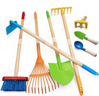 8PCS Kids Gardening Tools, Kids Rake and Shovel Set, Toddler Outdoor Yard Tools, Garden Toys Gifts for Boys Girls Age 3 4 5 6 7 8 Years Old