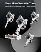 Cordless Stick Vacuum Cleaner for Home, Lightweight Rechargeable Vacuum with 55min Runtime, Powerful Suction, Green LED Headlight, 9-in-1 Pet Hair Carpet & Hardwood Floor Cleaner