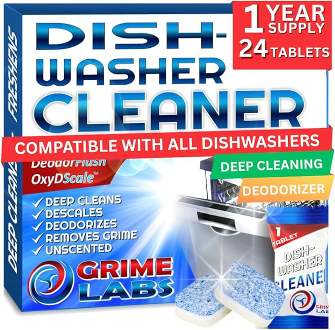 Washing Machine & Dishwasher Cleaner Tablets Bundle – 12-Month Supply | Deep Cleaning & Deodorizing Tablets for Dishwashers & Washing Machines | 48-Tablet Set – Value Pack