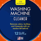 Glisten Washing Machine Cleaner, Helps Remove Odor, Buildup, and Limescale, Fresh Scent, Made in the USA, 12 Ounce Bottle