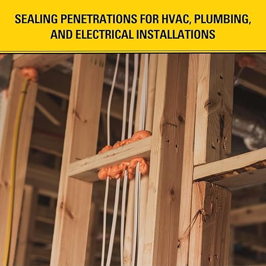 Stanley F952 Fire Block Spray Foam – (1x12oz) Fire Rated Expanding Polyurethane Foam Sealant for Gap Filling & Sealing on Doors, Windows, Walls, Pipes & Joints – Indoor/Outdoor Straw Use | 1 Pack