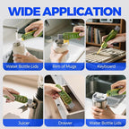 6 Pack Holikme 4 in 1 Cup Lid Cleaning Brush Set with 3 Straws, Multifunctional Bottle Brush, Silicone Cup Lid Gap Cleaner, Durable Bristle Crevice Cleaning Brush, Olive