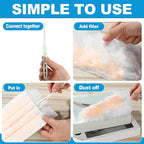 320 Pcs Disposable Dusters Refills 180° Multi Surface Replacement Bulk Heavy Duty Dusters for Ceiling Fan Cleaning with Microfibers Unscented(Bright Colors)