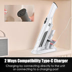 Handheld Vacuum Cordless, Lightweight 1.4lb with Powerful Suction, Charging Dock, Single Touch Empty and Detachable Dust Cup (Creamy White)