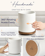 getstar Extra Large Rotating Utensil Holder for Kitchen Counter, 7.9" Ceramic Utensils Crocks Set for Countertop Large & Small Utensil Organizer for Spatula Farmhouse Kitchen Decor