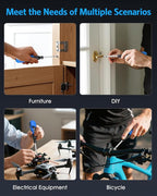 AMIR Power Screwdriver Cordless Rechargeable, Electric Screwdriver Sets, Portable Automatic Home Repair Tool Kit, Motorized Screwdriver with LED Lights and USB Cable, Blue
