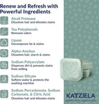 Katziela Washing Machine Cleaner Tablets – 6 Pack (3-Month Supply) – Loosens Pet Hair & Eliminates Odors – Fragrance-Free Enzyme Formula – Safe for All Washers – HE Compatible & Septic Safe