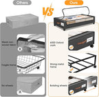 SpaceHacks Under Bed Storage with Wheels 3Pack Storage Containers with Clear Window&Label Under Bed Drawers Rolling Under Bed Storage for Clothes,Shoes, Blankets (30.71 x 16.93 x 6.69 in, Dark Grey)