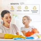 Nune Multi-Purpose Cleaner Refills - All Purpose Cleaning Tablets 6 Pack - 144 fl oz total (24 fl oz each) - Shower, Counter, Floor, Furniture, Bathroom - Non-Toxic and Effective - Lemon Fragrance